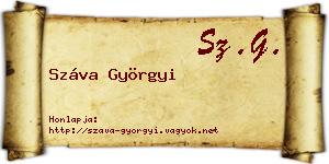 Száva Györgyi névjegykártya